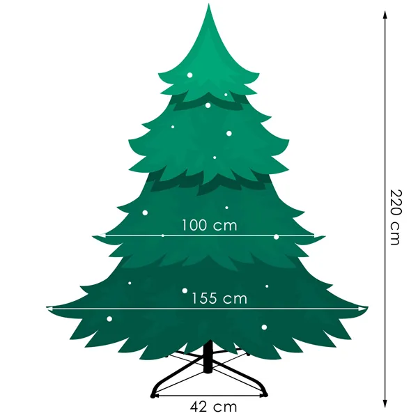 Keinotekoinen joulukuusi 220 cm premium, kaukasiankuusi PE-joulukuusi